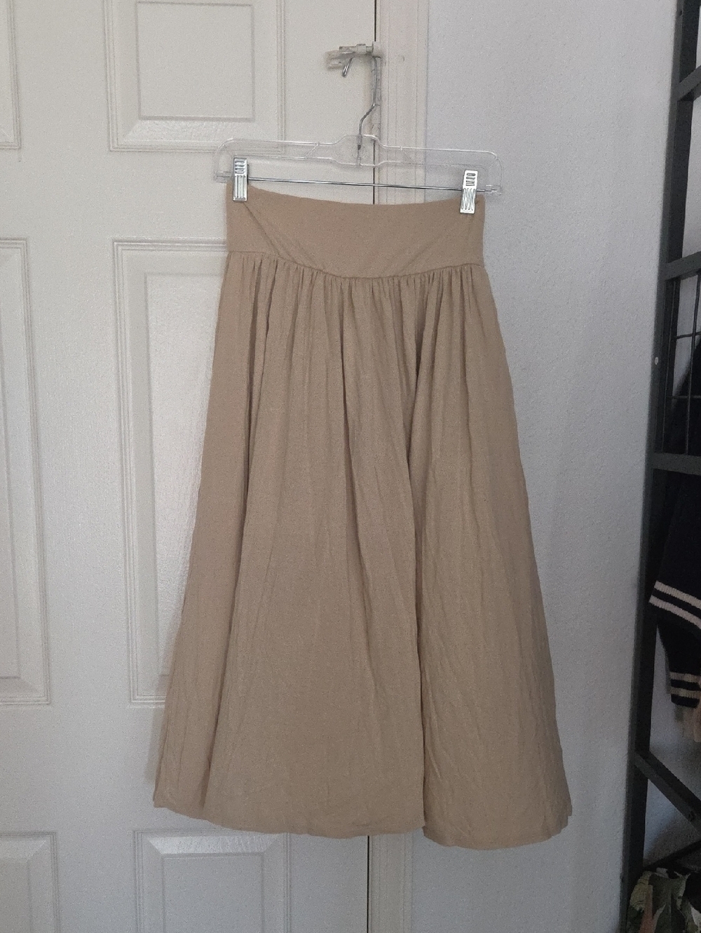 Free People Beach Beige High-Waist Midi Skirt XS/TP